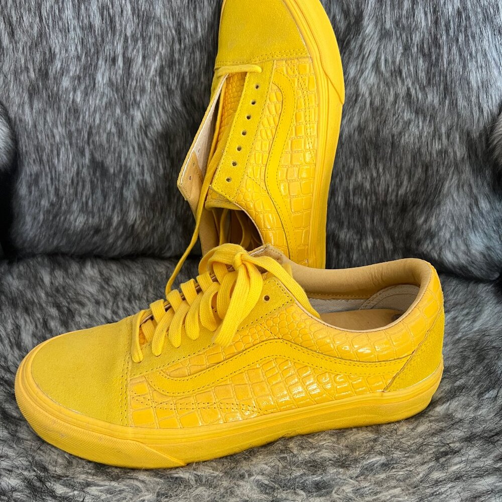 Old School Vans Yellow Croc Skin Size 9 Men's 10.5 Women's